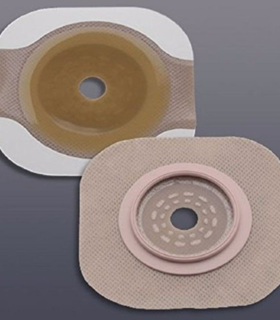Ostomy Barrier  Trim to Fit, Extended Wear Adhesive flange Green Hydrocolloid  - Brown