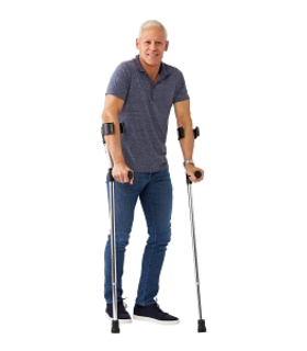Aluminum Forearm Crutches, Tall Adult - Blue